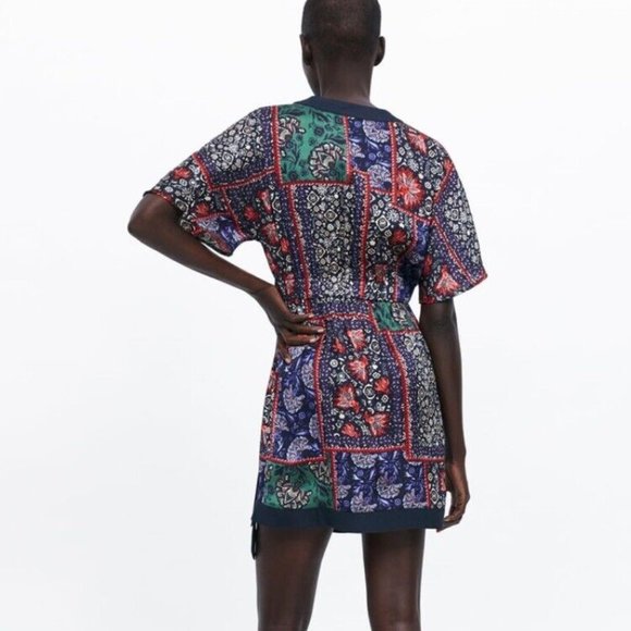 ZARA | Printed Dress with Bow - Picture 4 of 8